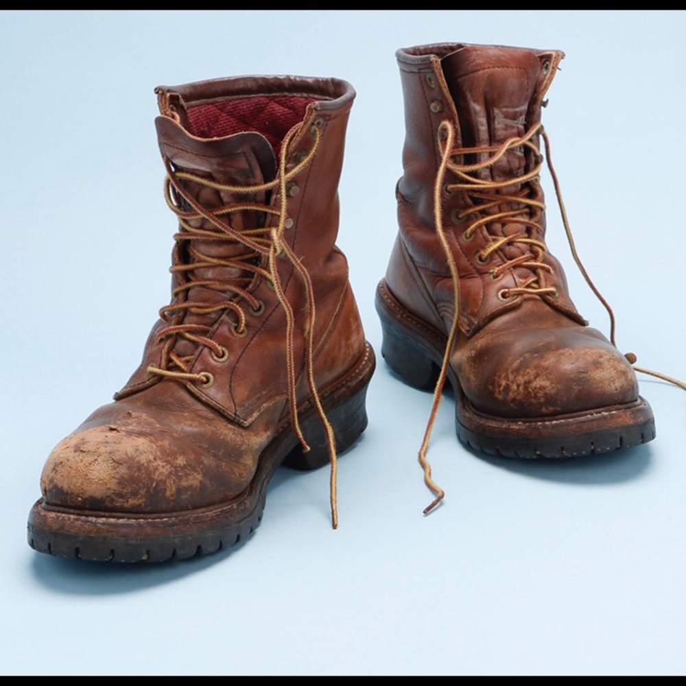 Red Wing Brown Leather Logger Boots